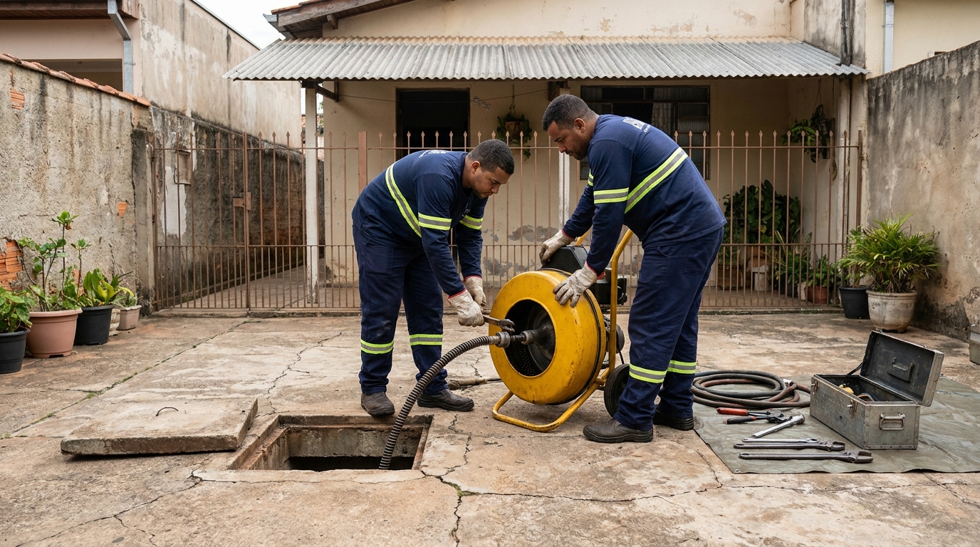 Desentupimento de esgoto em Rio Claro‑SP