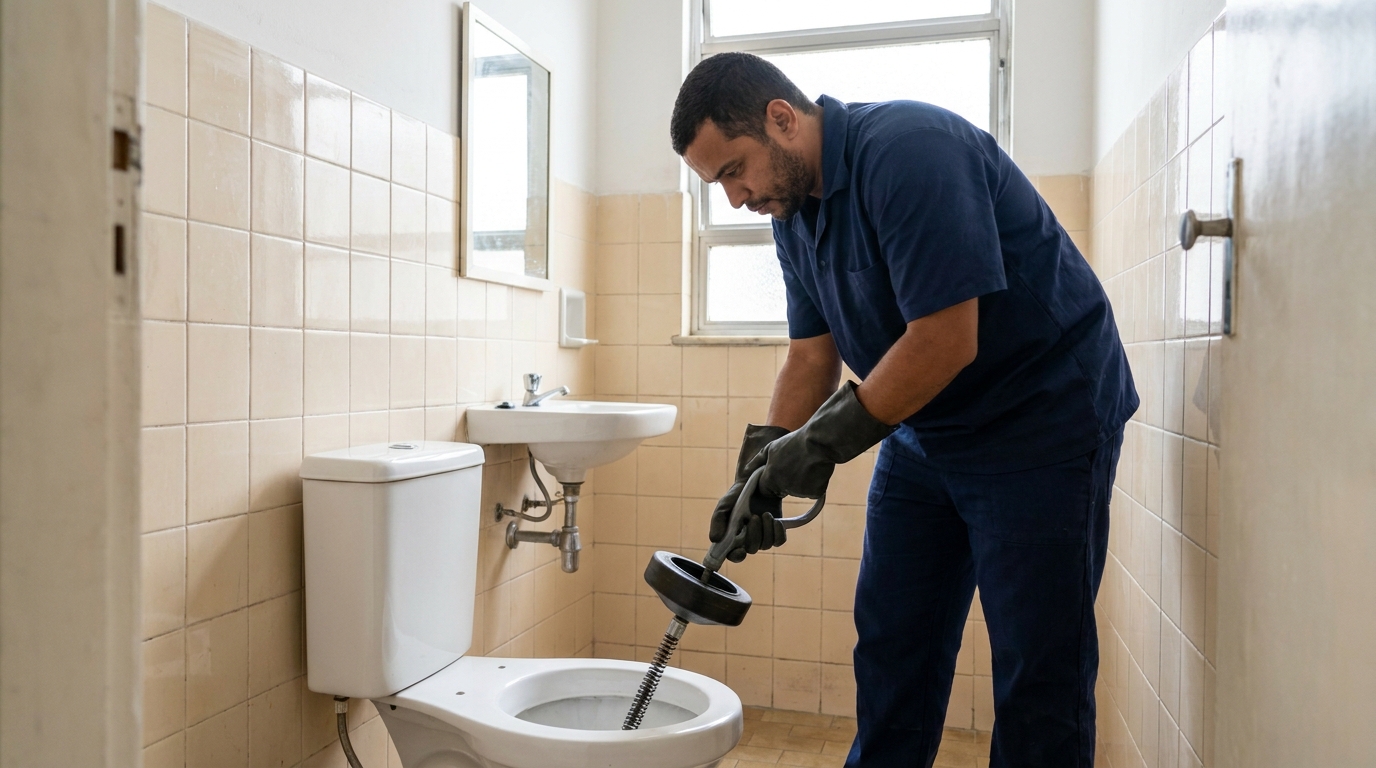 Desentupimento de vaso residencial em Rio Claro‑SP