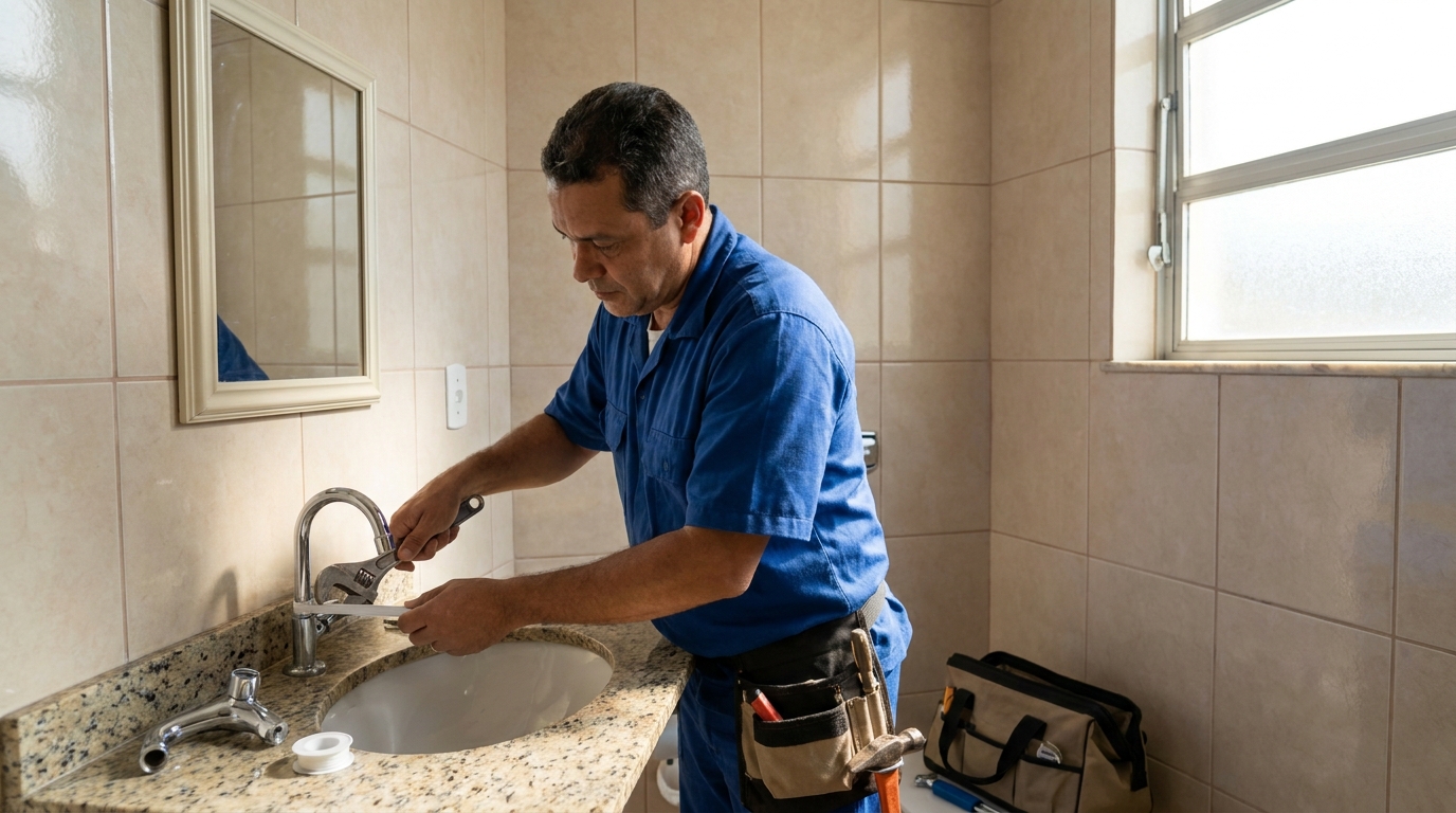 Instalação de torneira de banheiro em Rio Claro‑SP