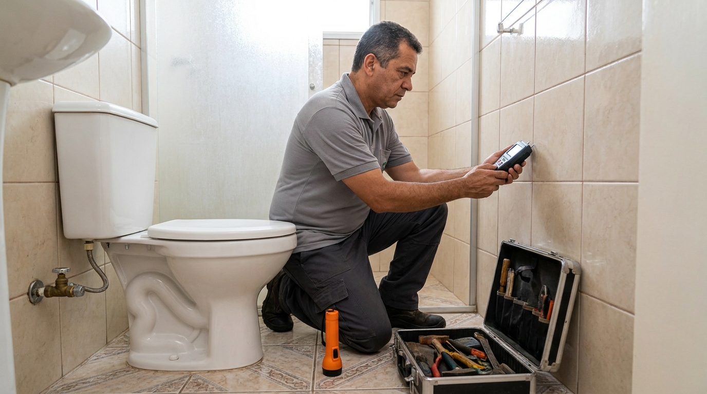 Técnico de caça vazamento com detector em Rio Claro‑SP